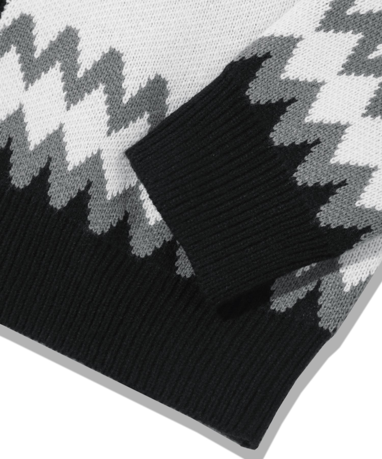 MUSINSA | TRILLION Washable Nordic Jacquard 2WAY Hooded Zip