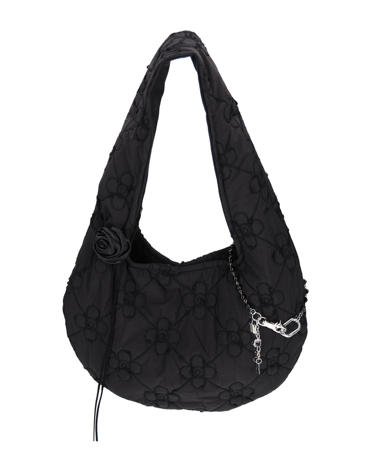 어세이(ASSAY) FLOWER PADDING HOBO BAG (BLACK)
