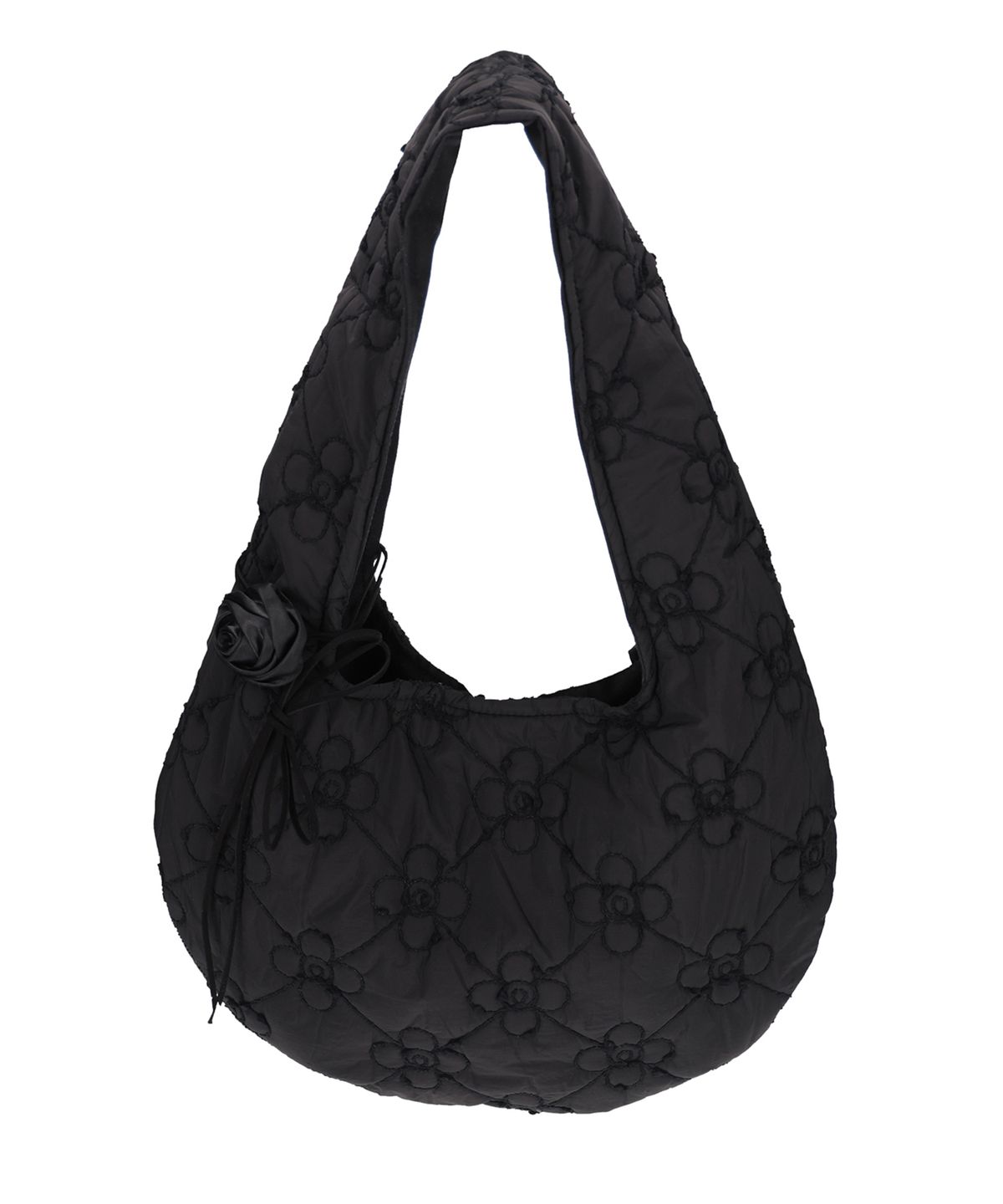 어세이(ASSAY) FLOWER PADDING HOBO BAG (BLACK)