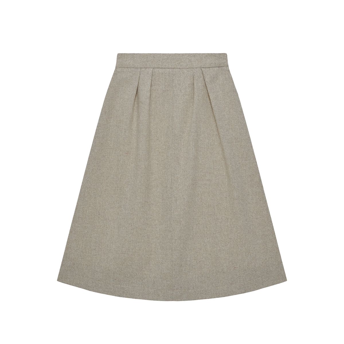 안아(AN-A) 울 블렌드 턱 스커트(BEIGE)