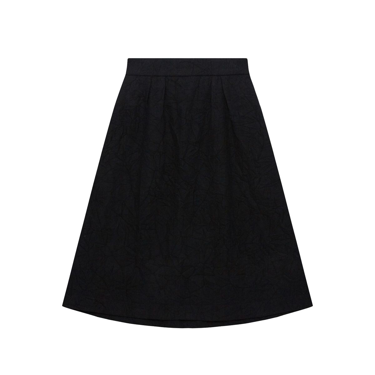 안아(AN-A) 울 블렌드 턱 스커트(BLACK)