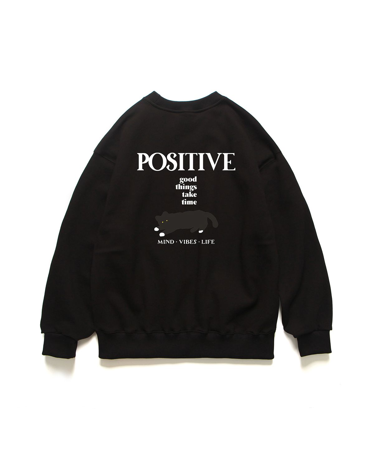 앱놀머씽(ABNORMALTHING) PV 루즈핏 크루넥 블랙 (PV CREWNECK BLACK)