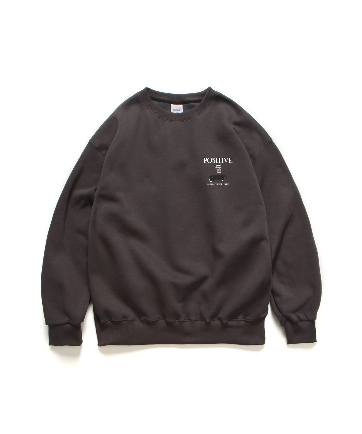 앱놀머씽(ABNORMALTHING) PV 루즈핏 크루넥 블랙 (PV CREWNECK BLACK)