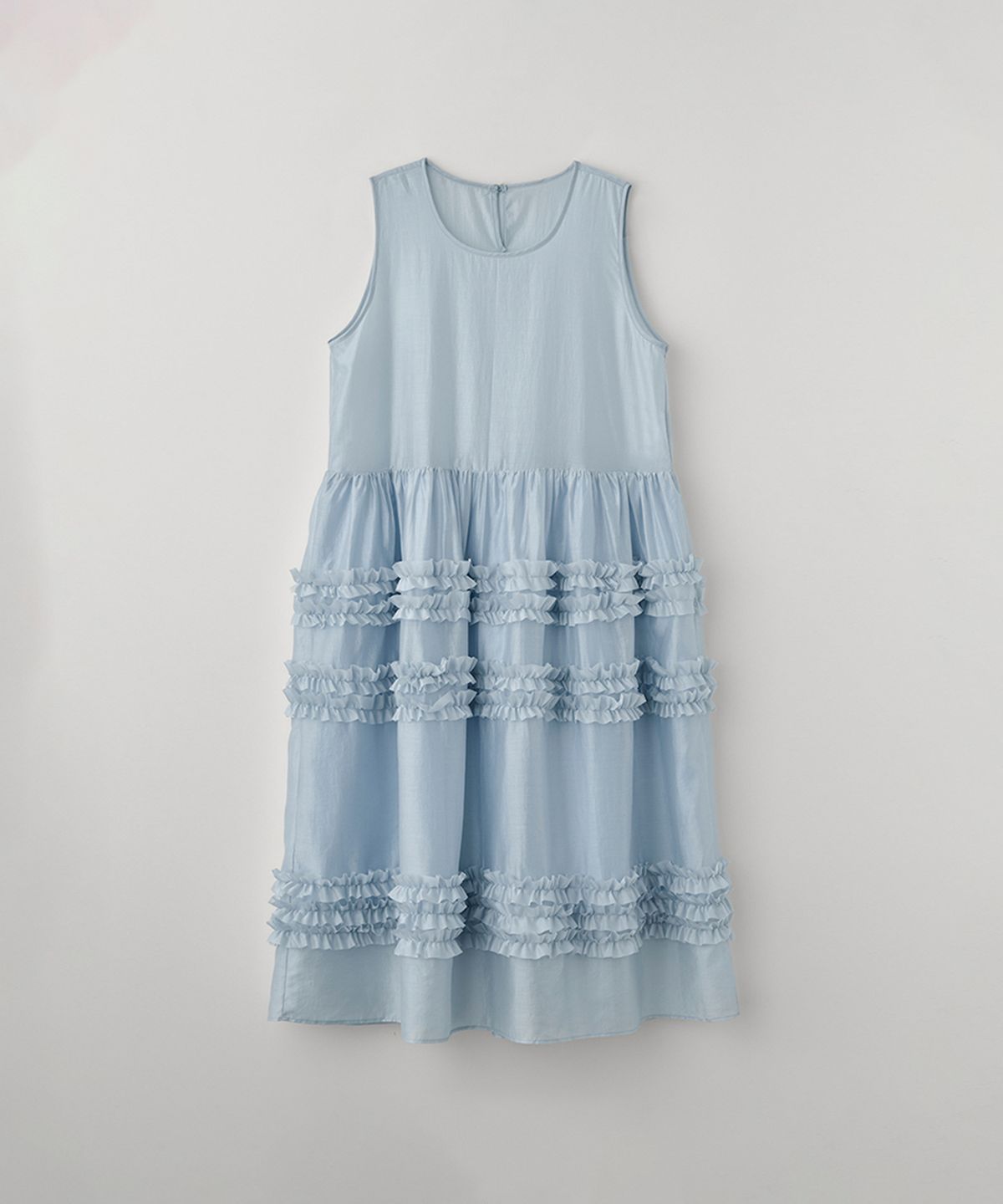 셀리테일즈(CELITAILS) SHEER FRILL LONG DRESS_SKY BLUE