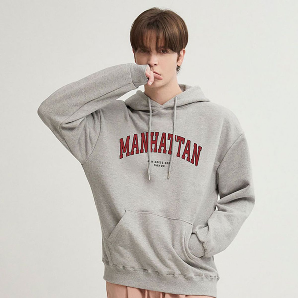 난데(NANDE) MANHATTAN 프린팅 그래픽 오버핏 후드티 4color