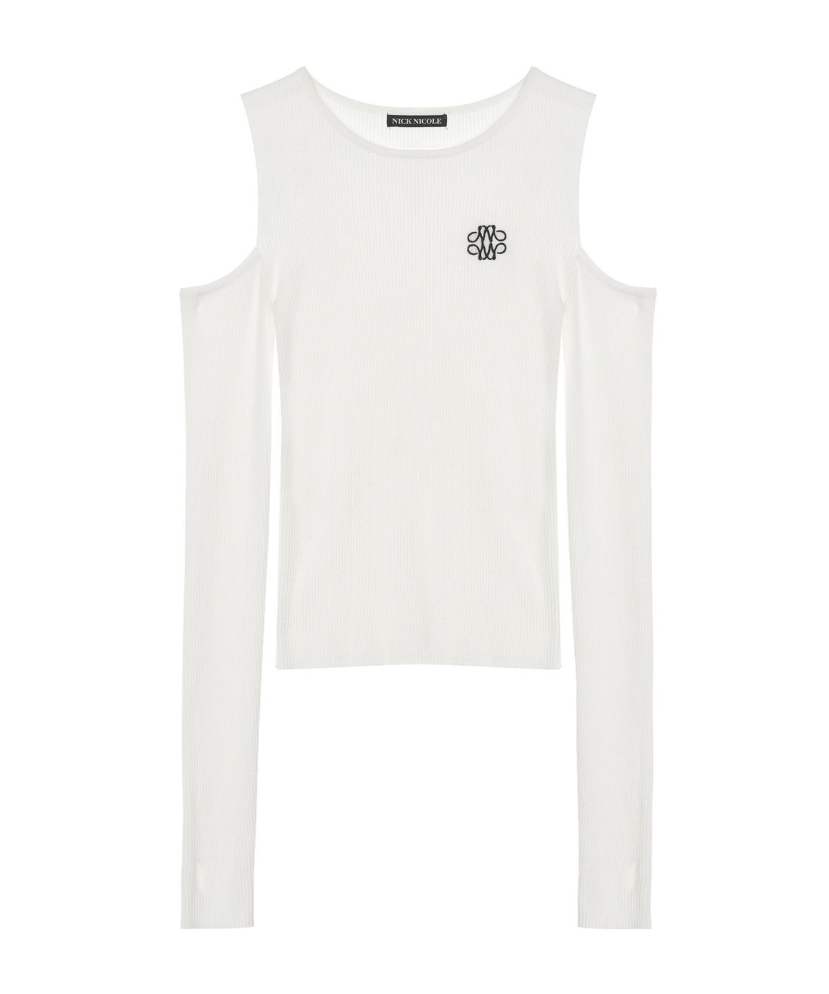 닉앤니콜(NICK&NICOLE) NICOLE WARMER RIBBED OFF SHOULDER KNIT_IVORY