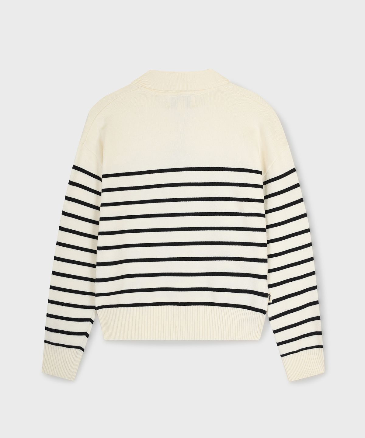 후아유(WHO.A.U) Steve Open Collar Stripe Pullover / WHKAG2343F