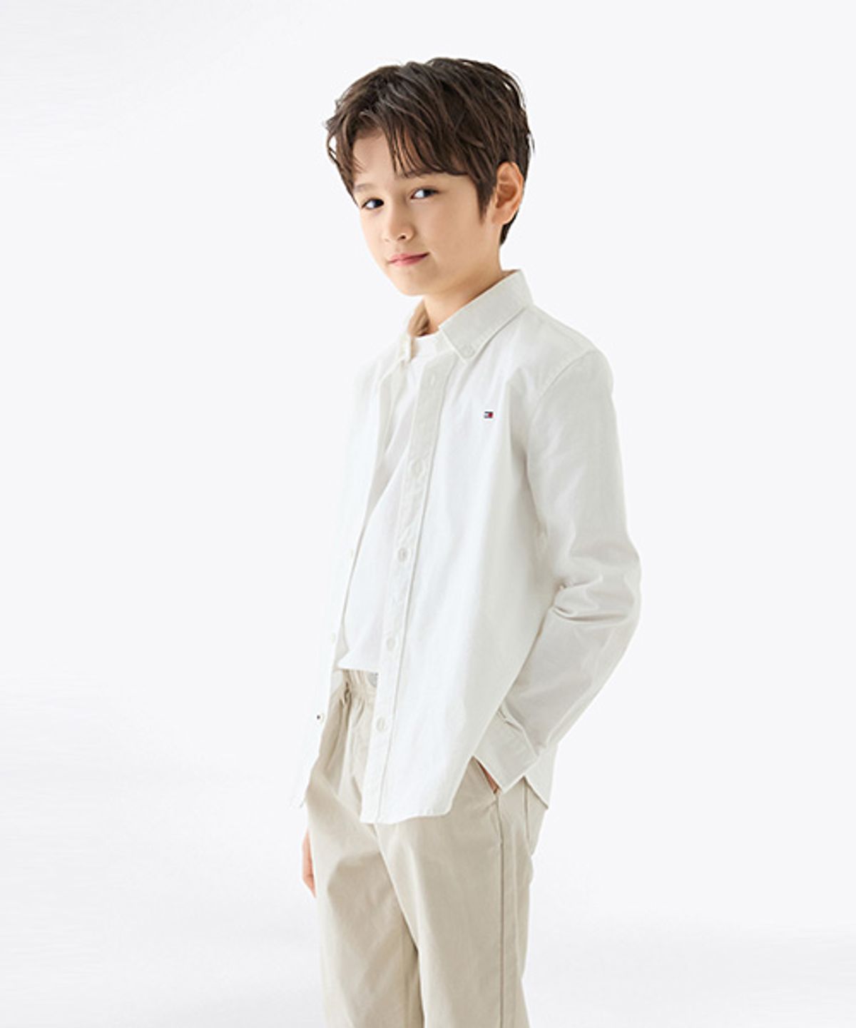 타미힐피거 키즈(TOMMY HILFIGER KIDS) 스트레치 옥스포드 셔츠