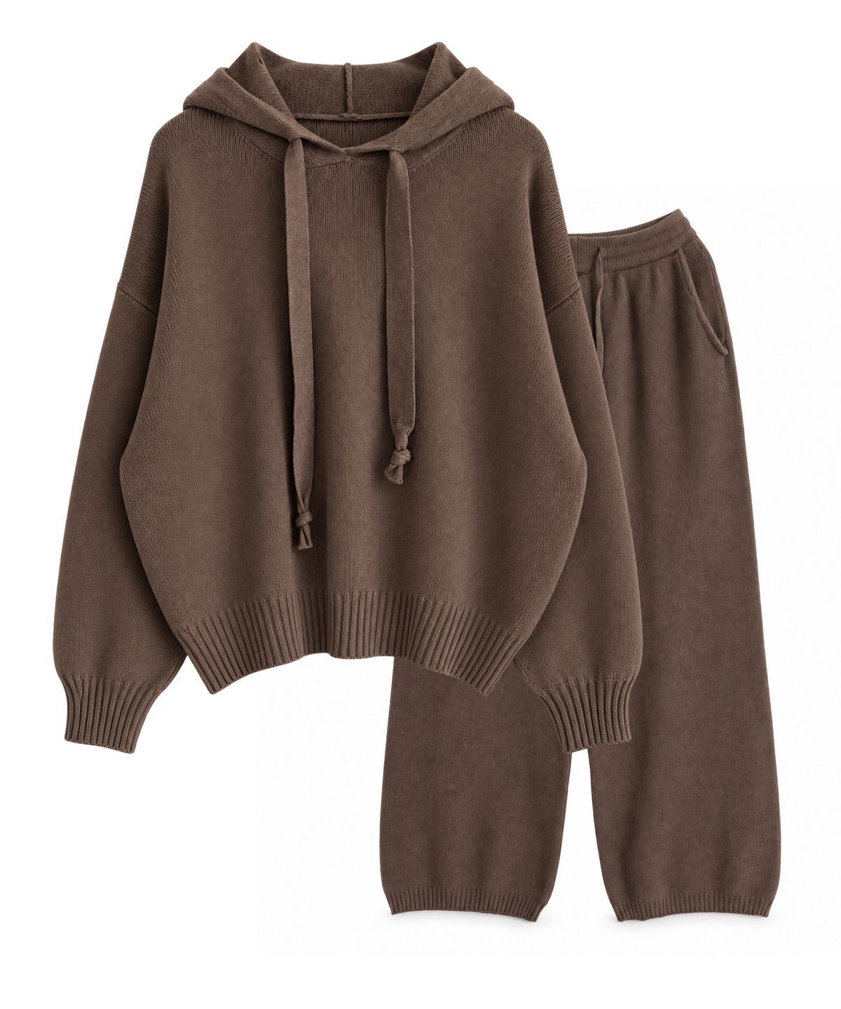 바스카라(VASCARA) [SET] Loose Fit Hoodie+Pants Knit Set-up (4colors)
