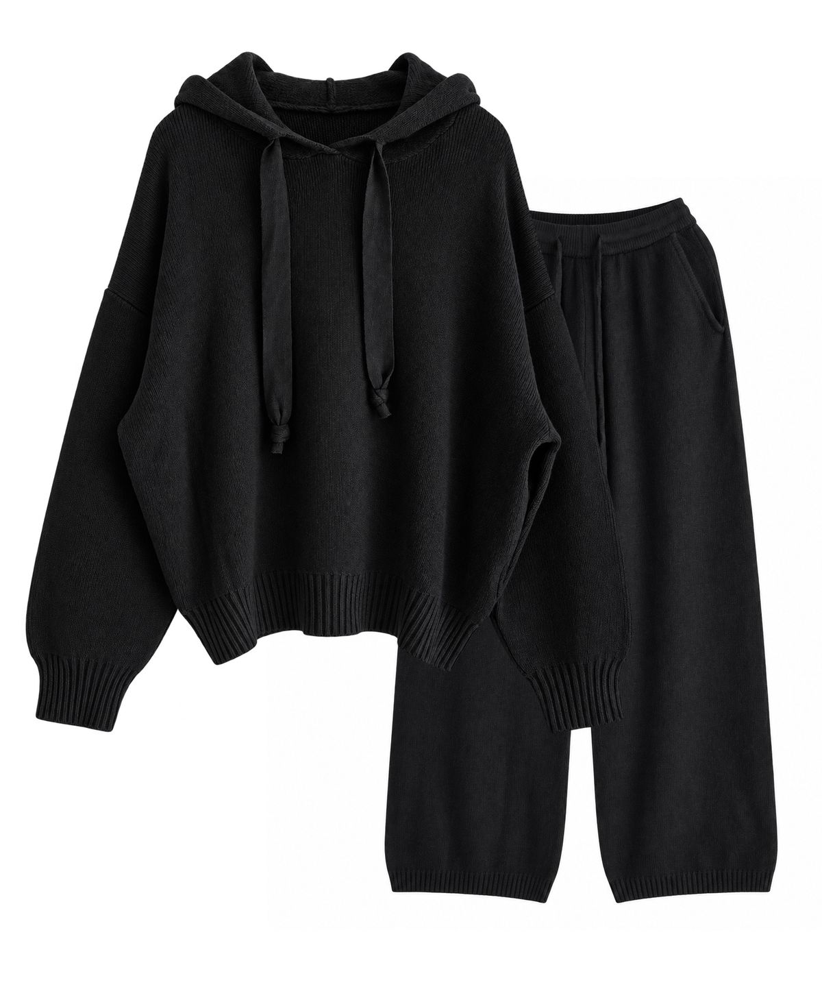 바스카라(VASCARA) [SET] Loose Fit Hoodie+Pants Knit Set-up (4colors)