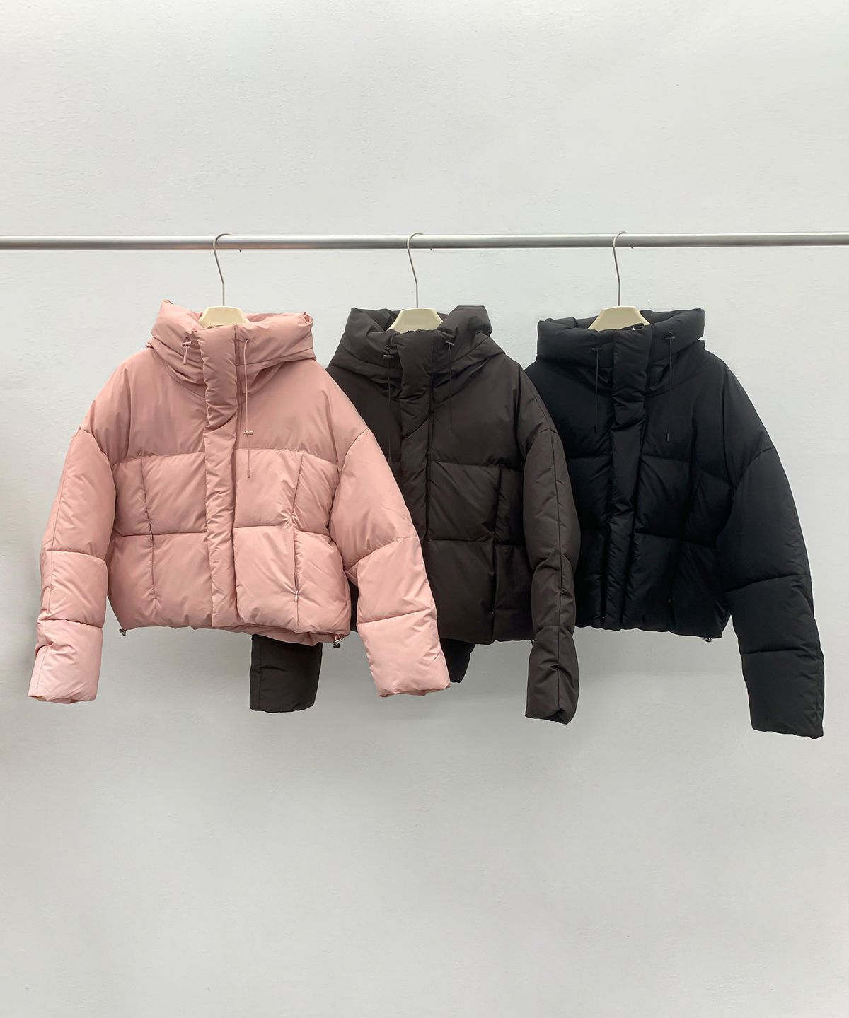 바스카라(VASCARA) High Neck Hood Short Puffer Jacket (3colors)