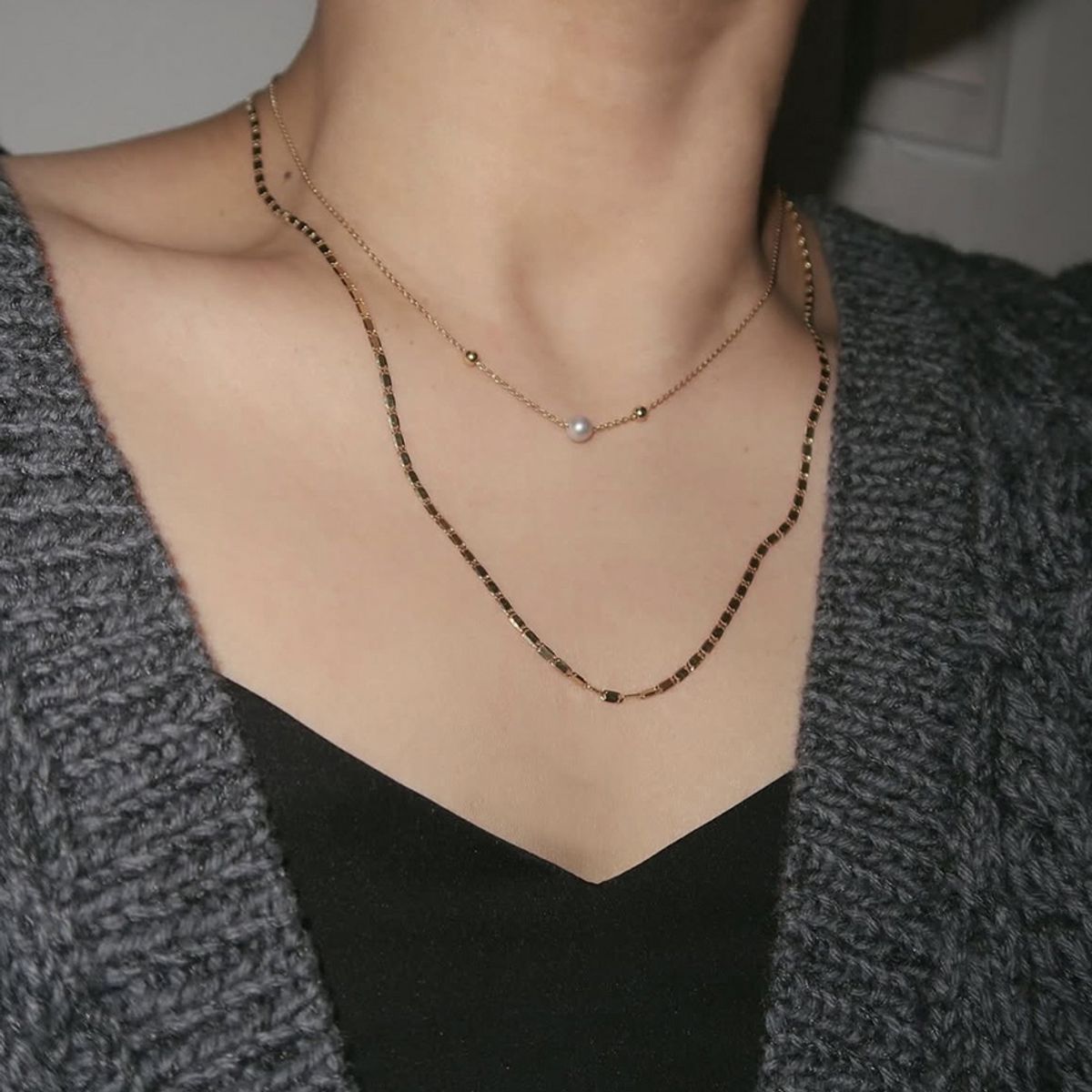 마호가니(MAHOGANI) MOBILE NECKLACE_gold color