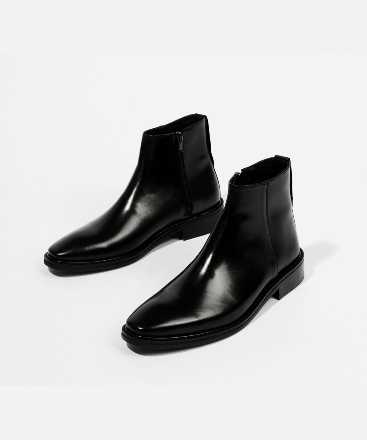 커스텀무드(CUSTOMMOOD) 레인 소가죽 첼시부츠(black fg)