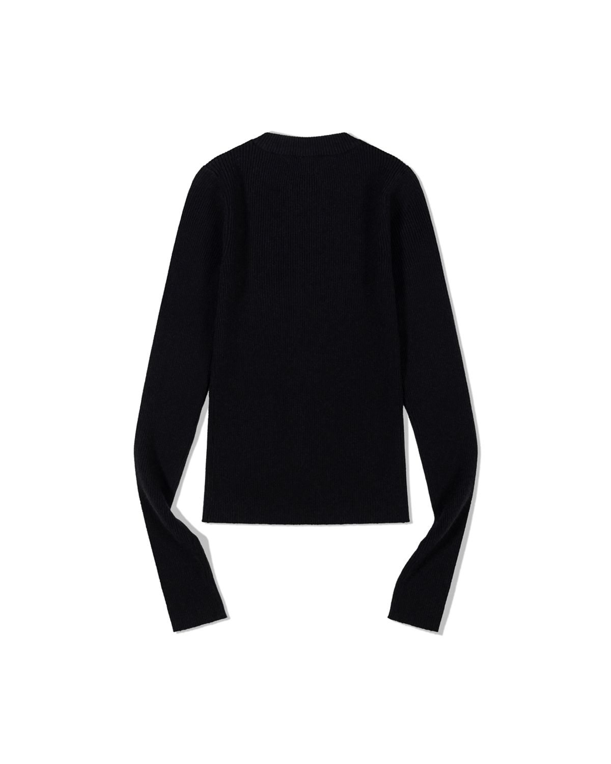 모아(MOAA) Dual Zip Ribbed knit Top (BLACK)