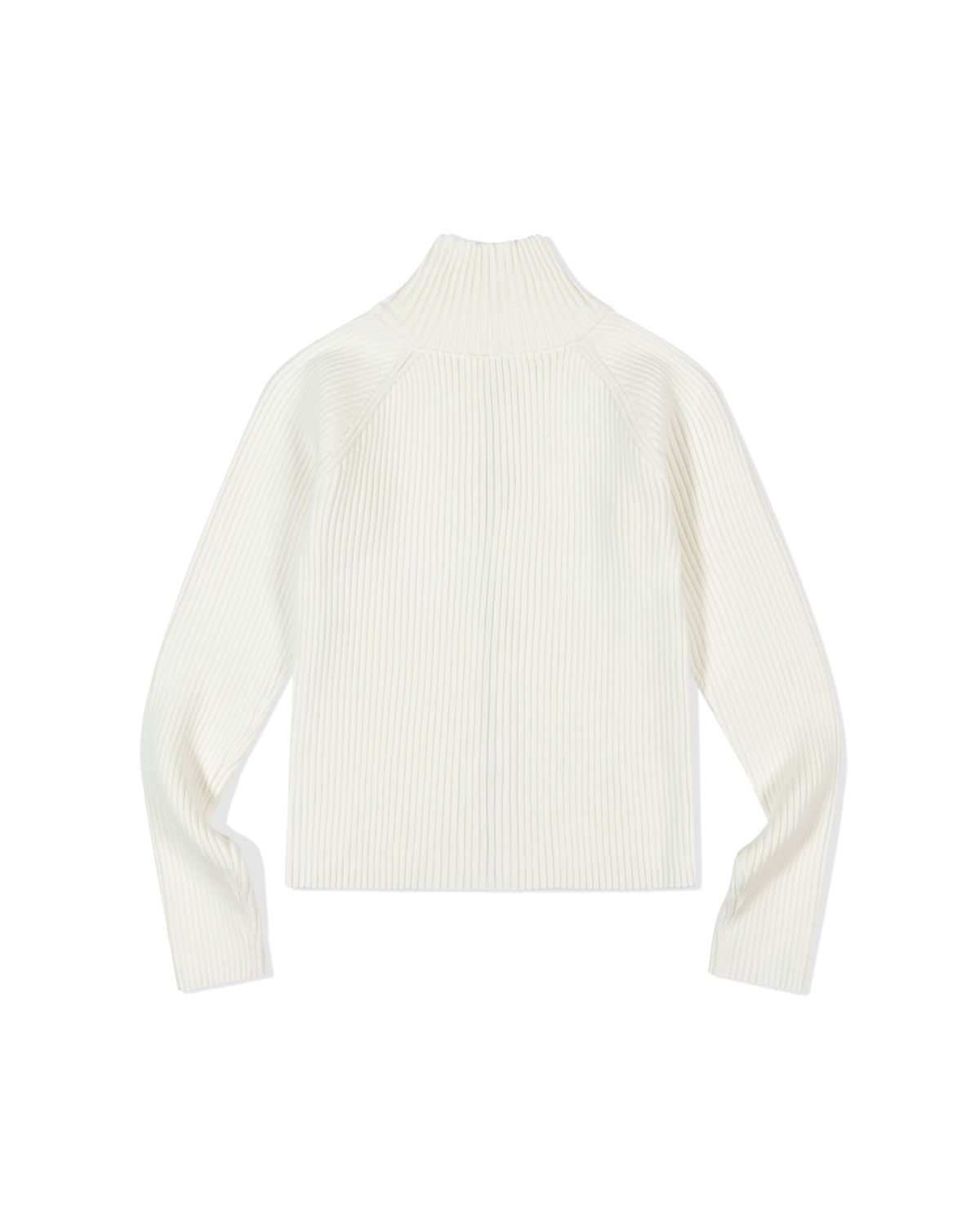 모아(MOAA) Ribbed Mock Neck Zip-Up (IVORY)