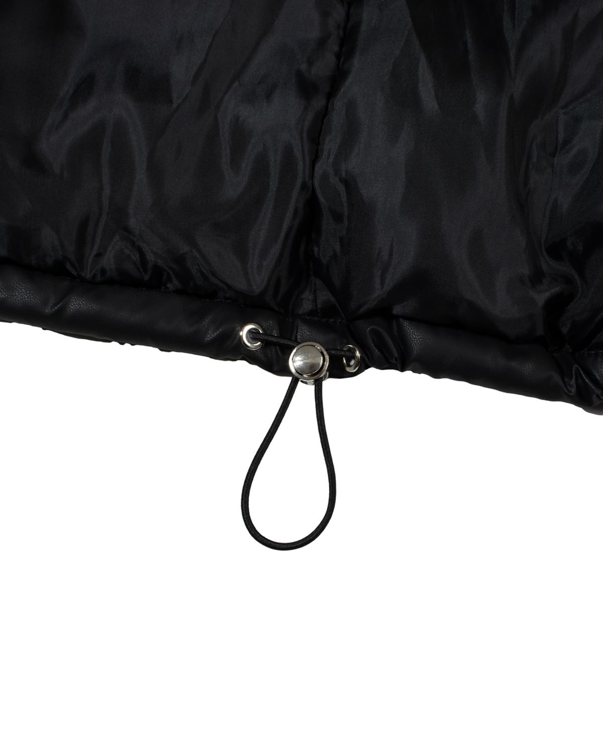 모아(MOAA) Glossy pu-leather Puffer (BLACK)