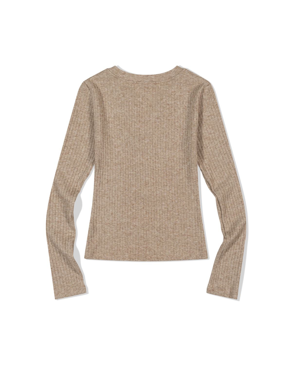 모아(MOAA) Henley Rib Knit Top (BEIGE)