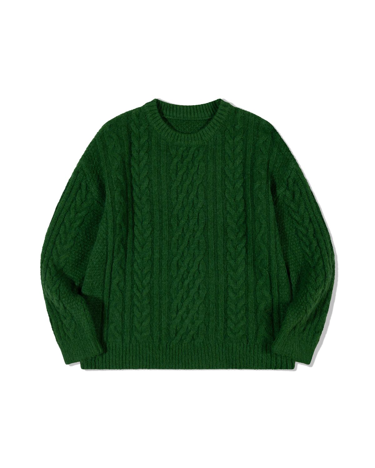 모아(MOAA) Classic Cable Knit Top (GREEN)
