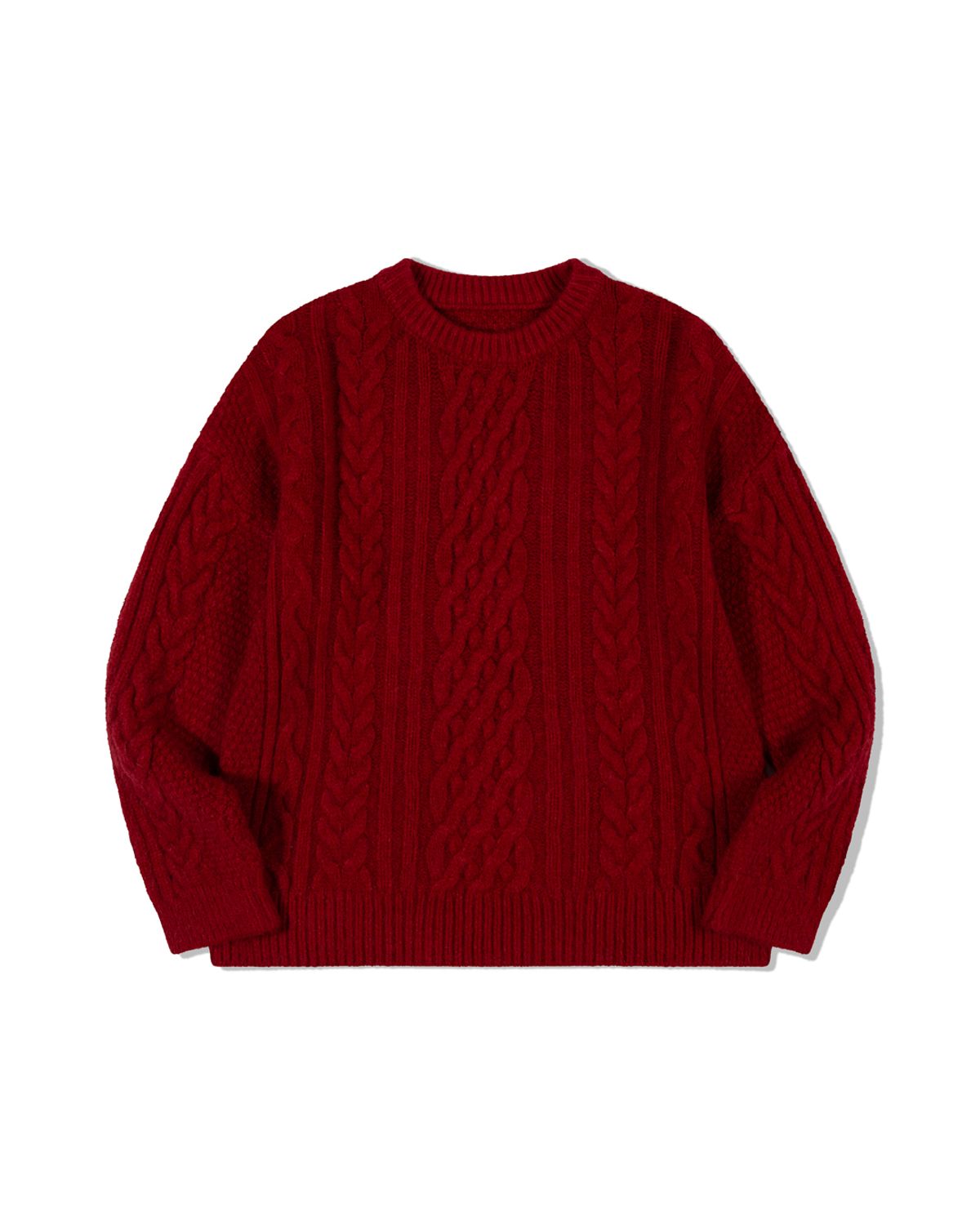 모아(MOAA) Classic Cable Knit Top (RED)