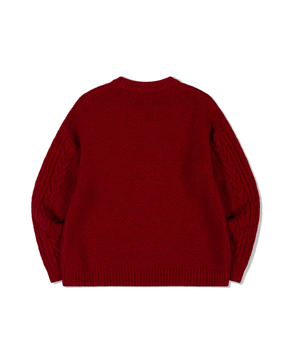 모아(MOAA) Classic Cable Knit Top (RED)