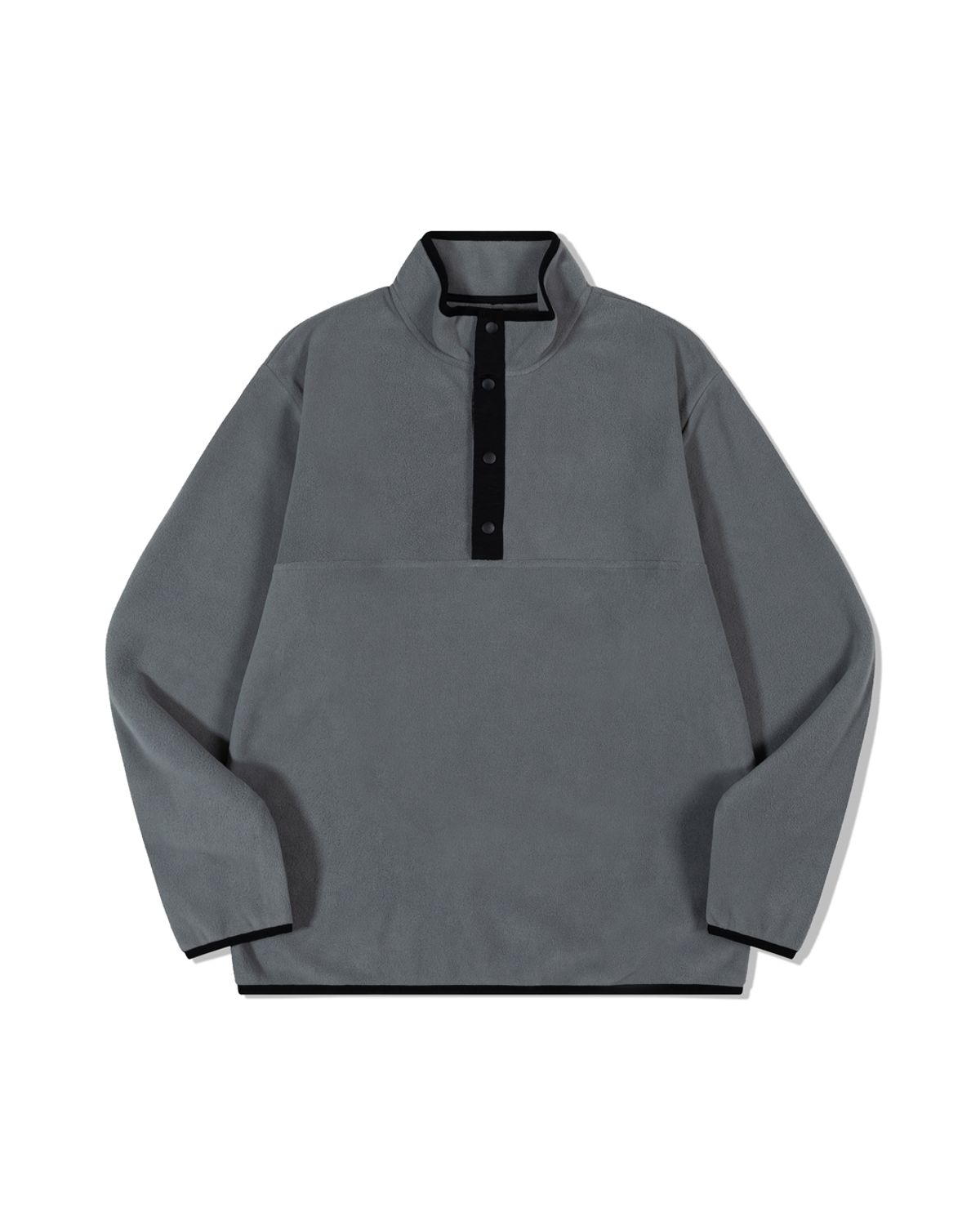 모아(MOAA) Half-Button Fleece Pullover (GRAY)
