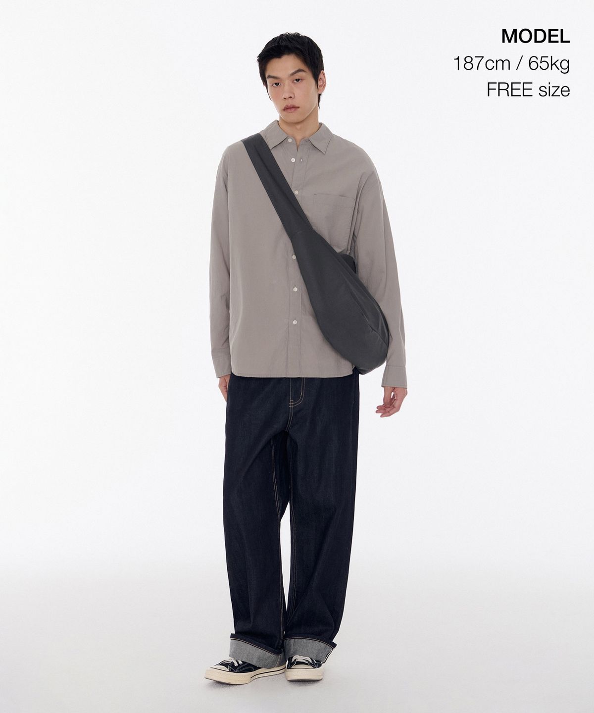 무신사 스탠다드(MUSINSA STANDARD) TR 미니멀 크로스 백 [그레이]