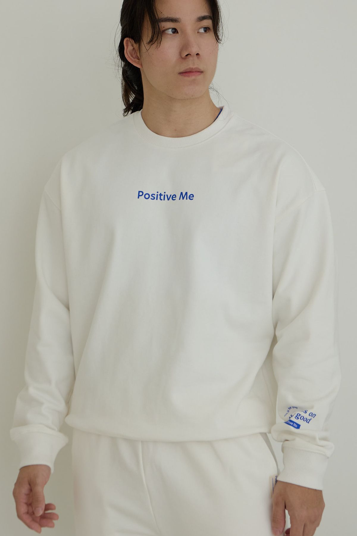 포지티브미(POSITIVEME) 두잇포유 스웻셔츠 화이트