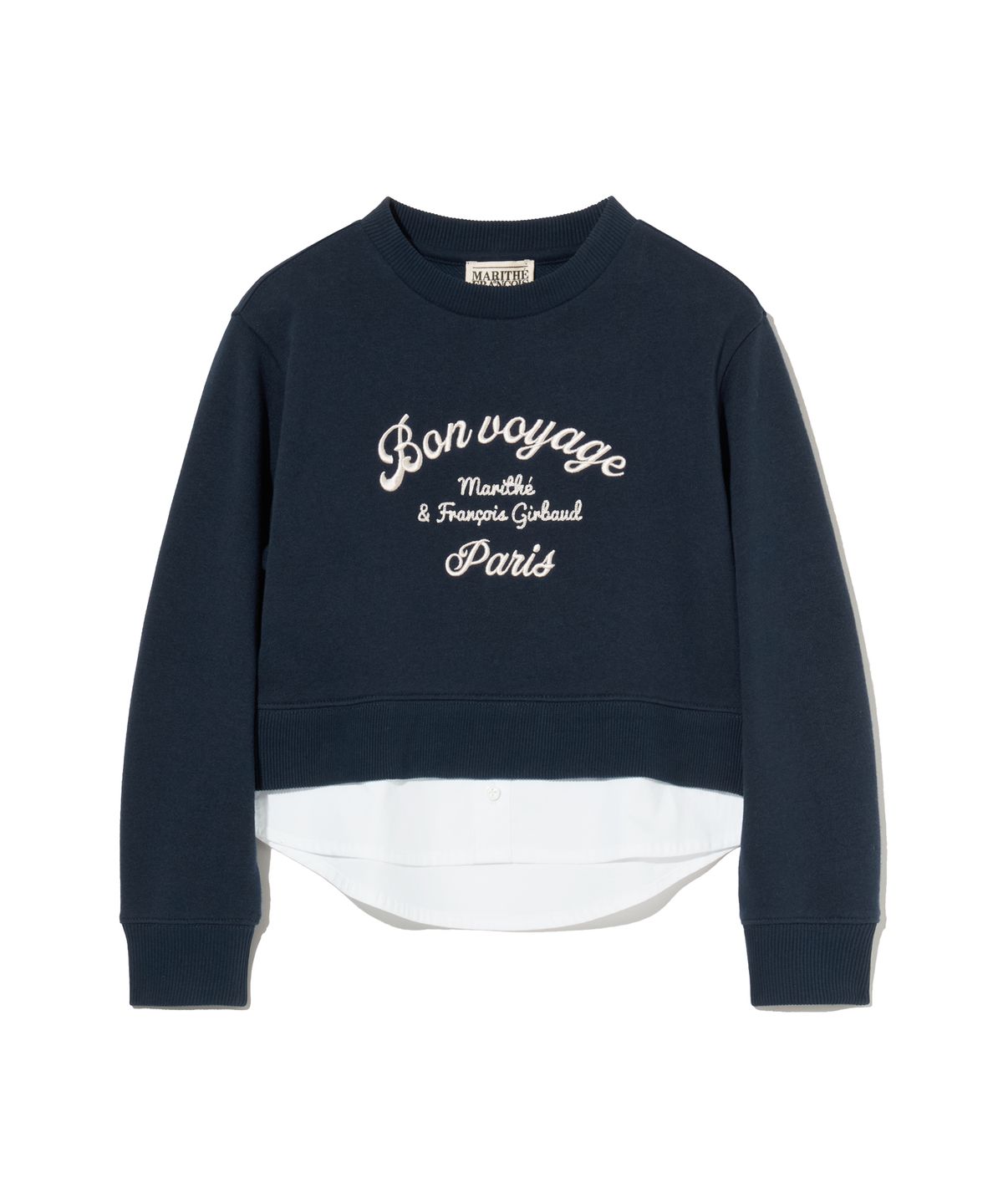마리떼 키즈(MARITHÉ KIDS) KIDS W CROP SHIRT MIX SWEATSHIRT navy