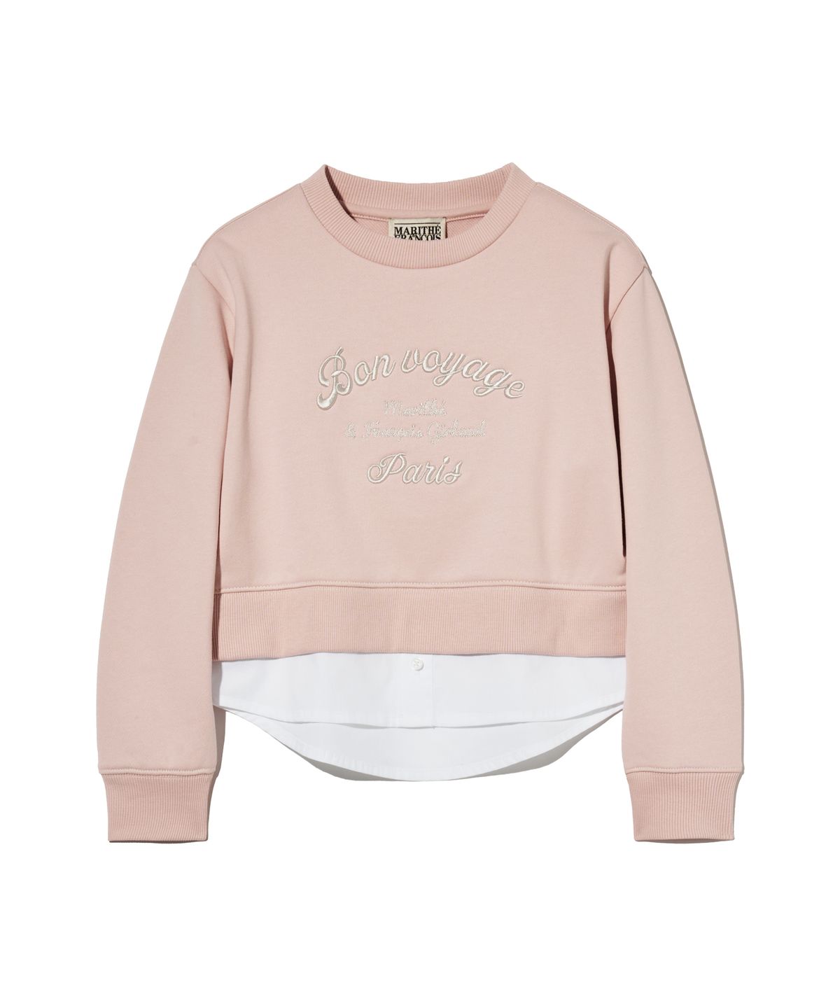 마리떼 키즈(MARITHÉ KIDS) KIDS W CROP SHIRT MIX SWEATSHIRT pink