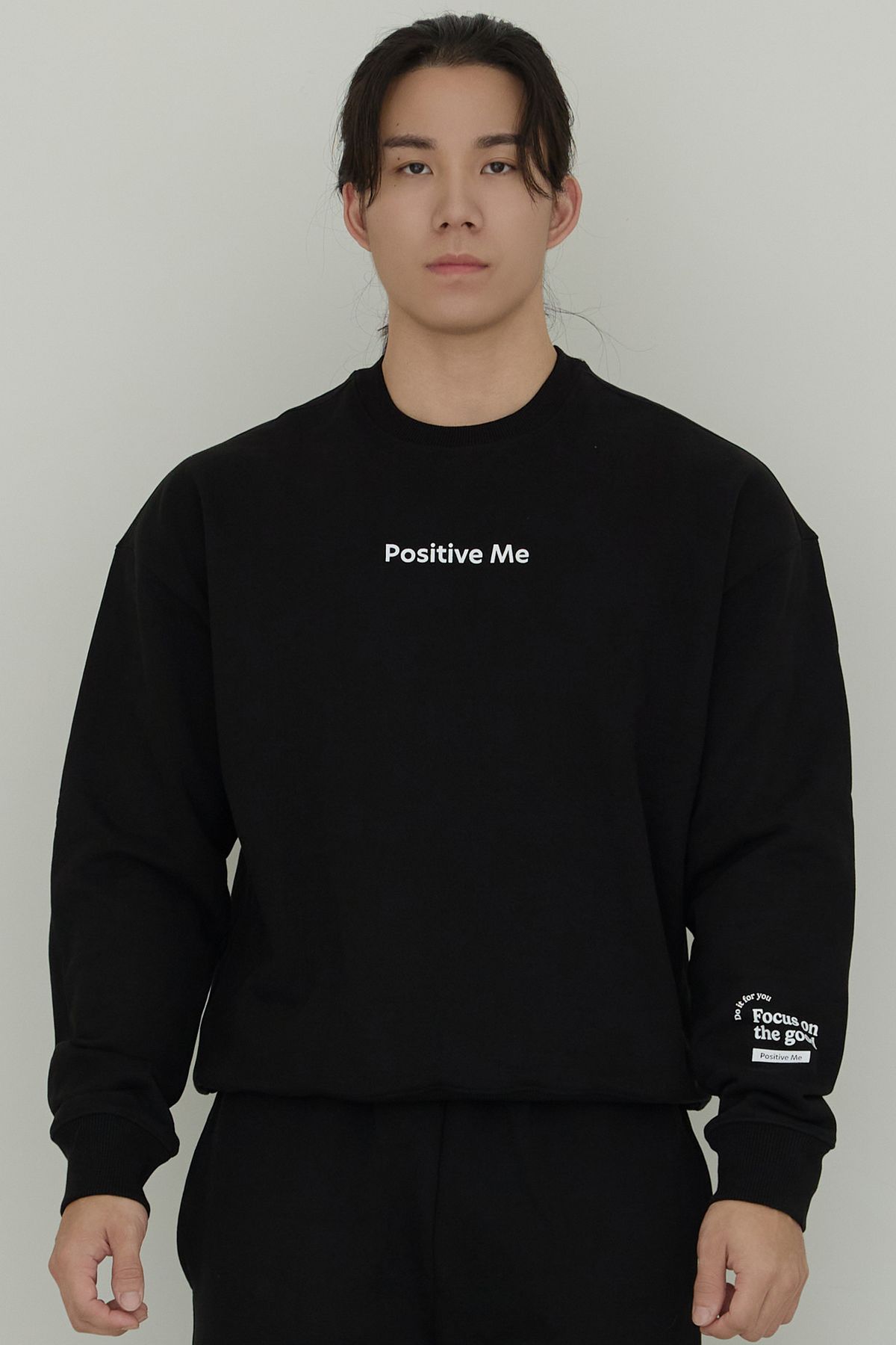 포지티브미(POSITIVEME) 두잇포유 스웻셔츠 블랙