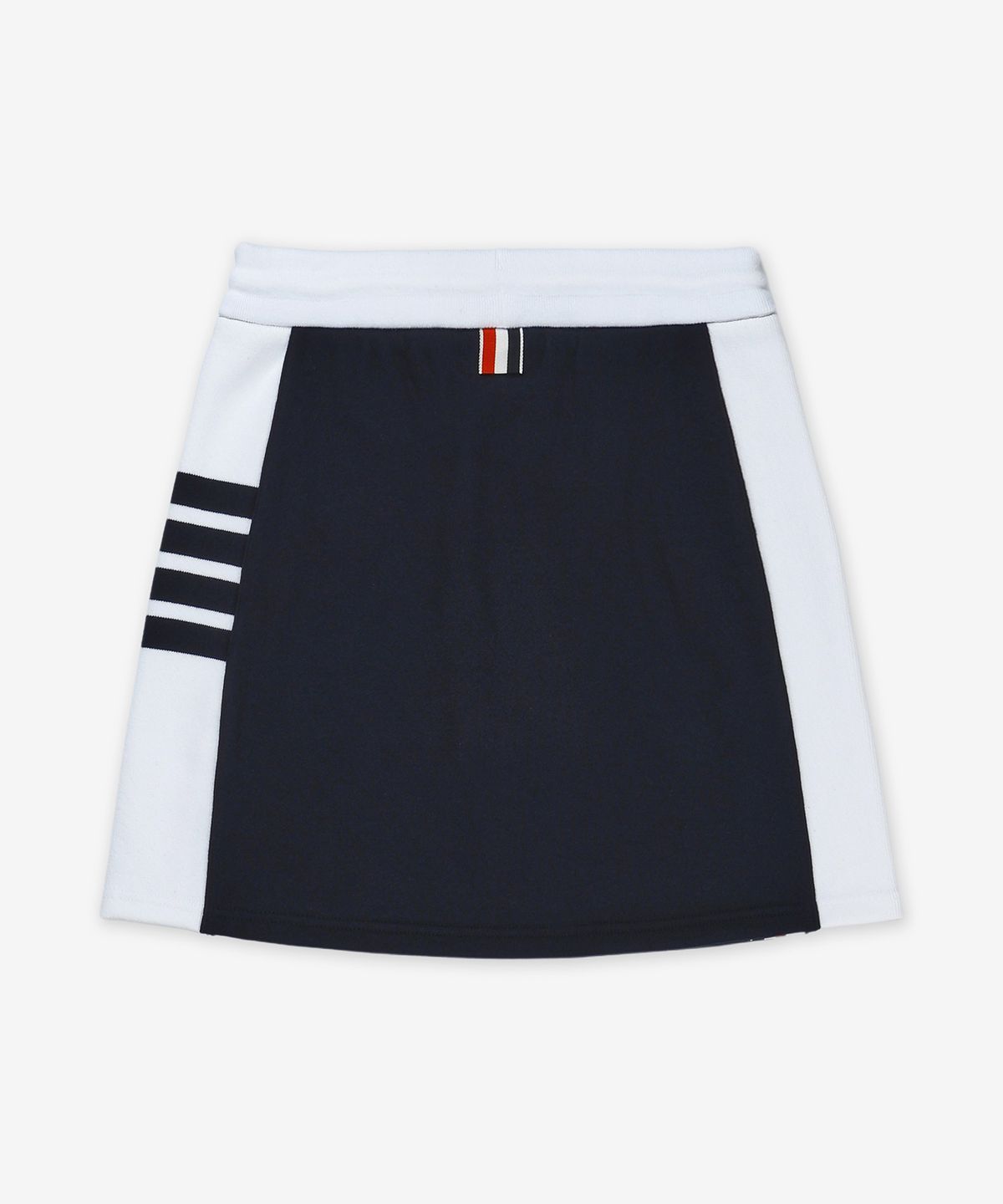 톰 브라운(THOM BROWNE) 클래식 4-바 저지 미니 스커트 - 네이비 / FJK130A03037415