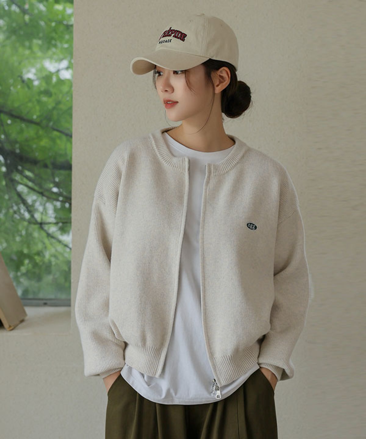 프렌치시크(FRENCHCHIC) [2PACK](스트라이프ver.추가)코스에그 자수 투웨이 니트집업 가디건_43CA1763