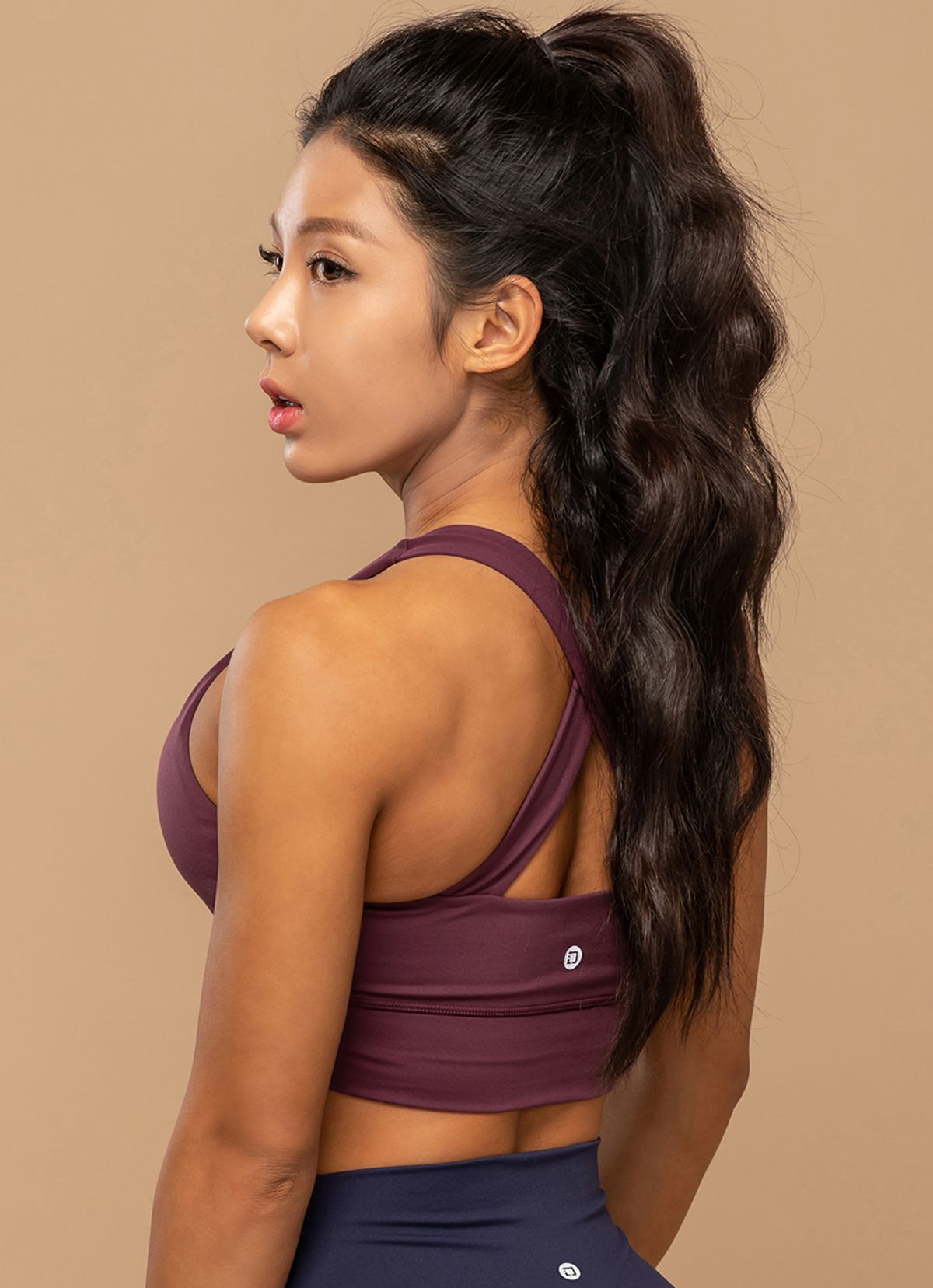 라이드(LITHE) 베이직 크로스 U 브라탑 Lithe Purple