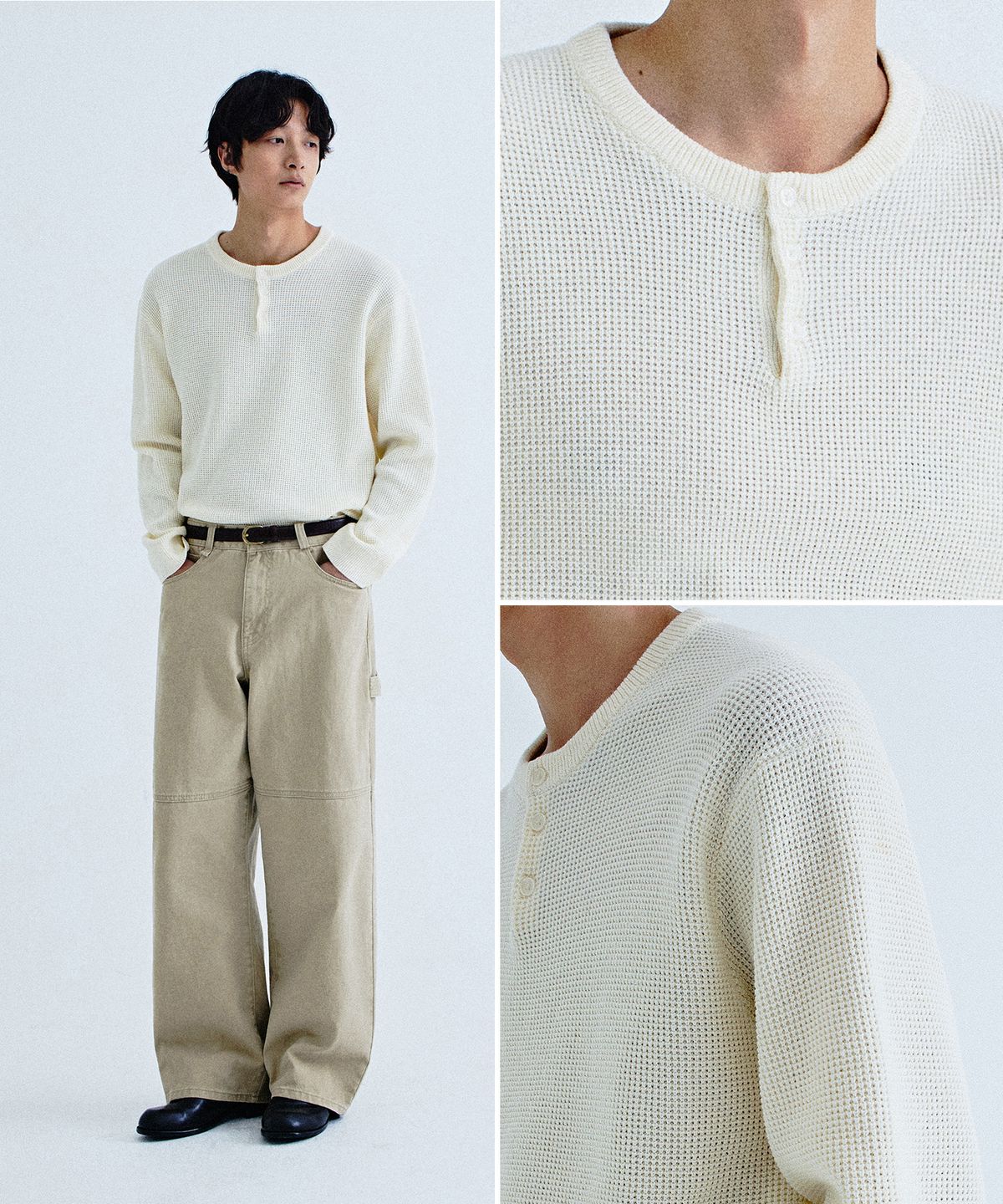 키뮤어(KIIMUIR) 헨리넥 풀오버 니트_아이보리