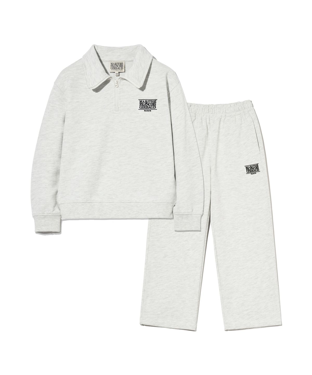 마리떼 키즈(MARITHÉ KIDS) KIDS CLASSIC LOGO HALF ZIPUP SWEAT SET-UP light heather gray