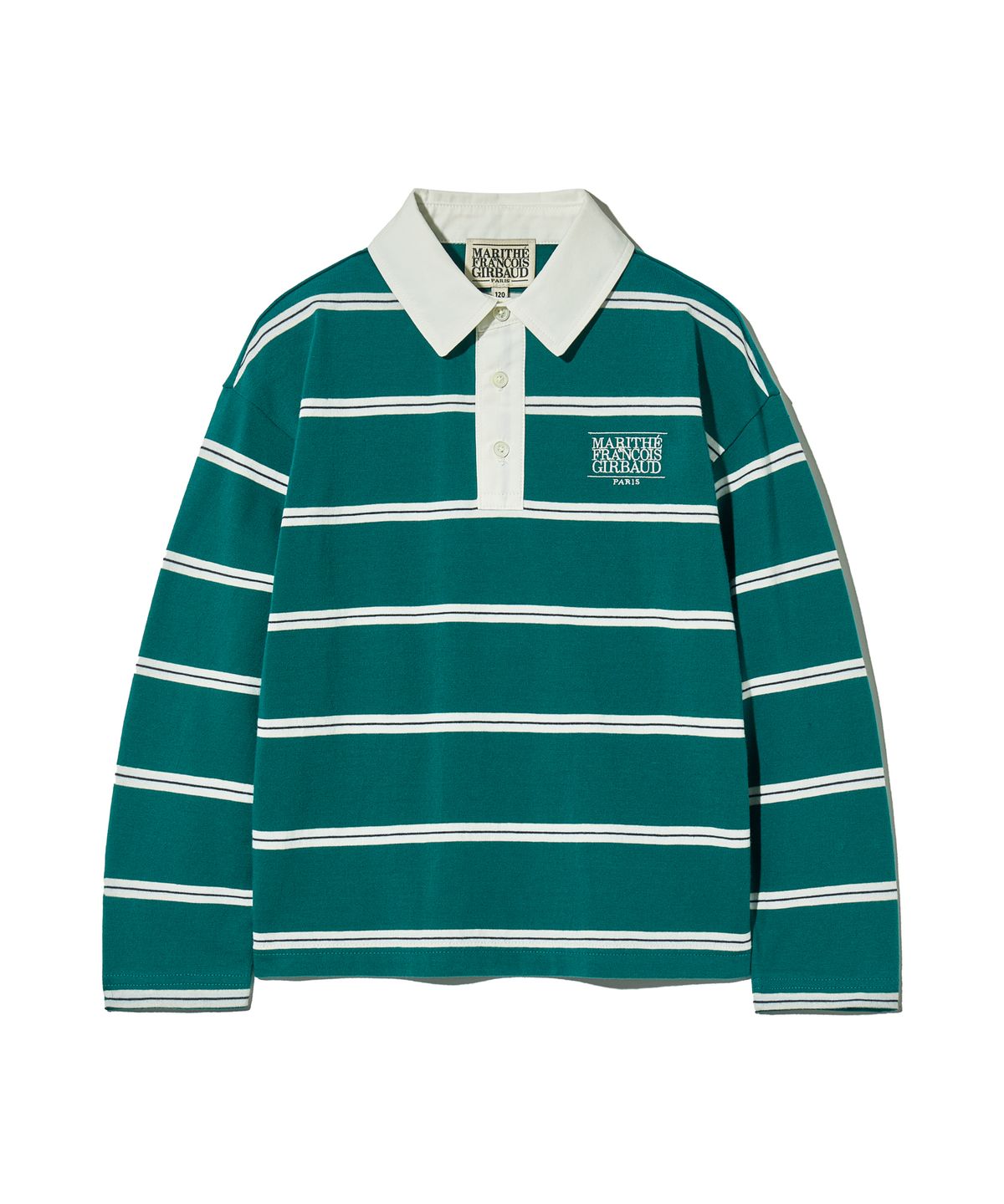 마리떼 키즈(MARITHÉ KIDS) KIDS COLLAR STRIPE LONG SLEEVE green