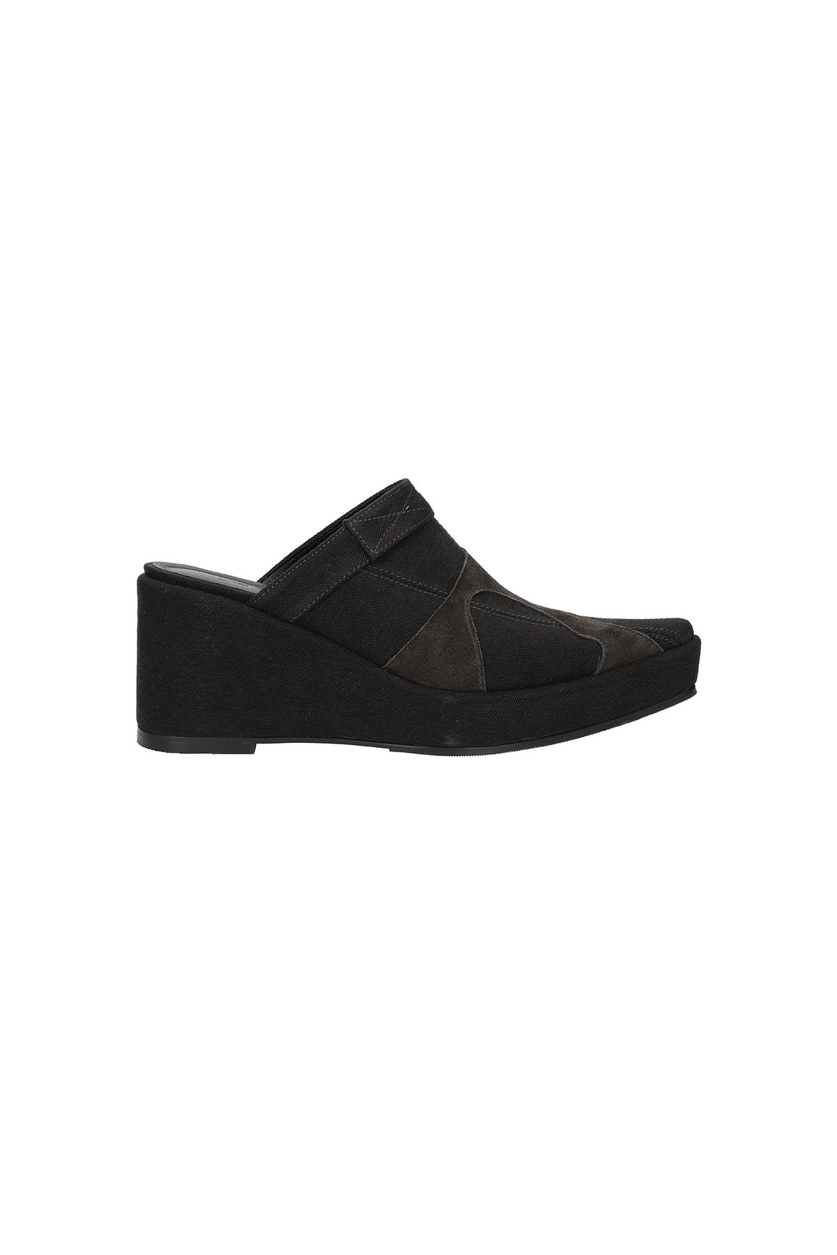 포트리스(4TRESS) PLATFORM WEDGE MULES 01 BLACK