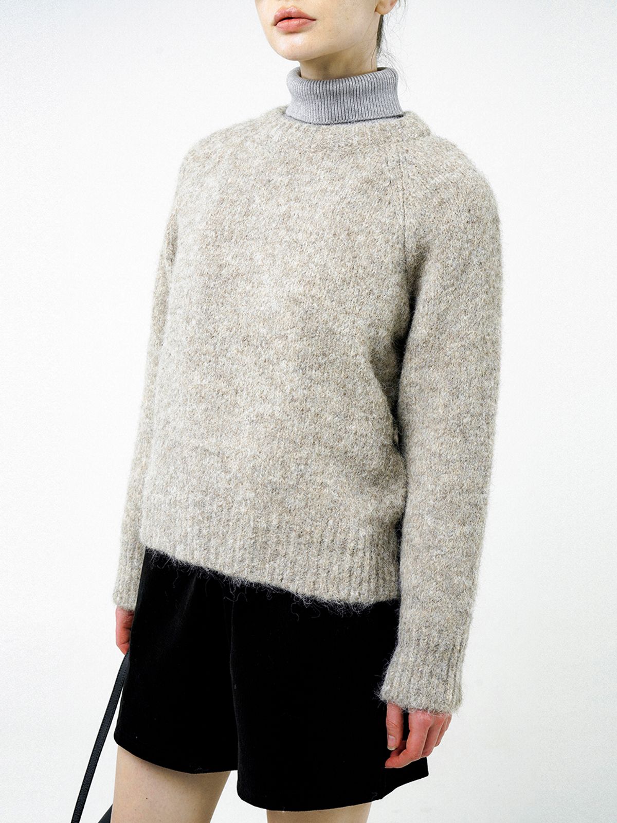 챈세스노이(CHANCE'S NOI) Boucle Reglan Round Knit - Beige /W244TP04BE