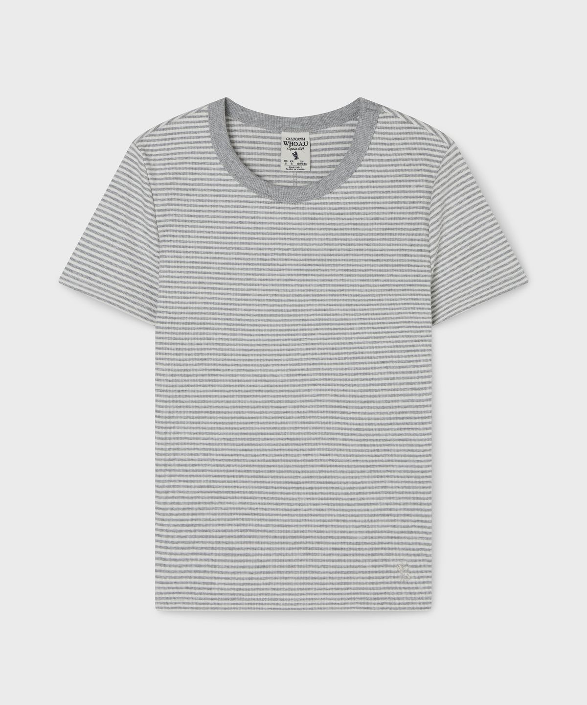 후아유(WHO.A.U) Ribbed Short Sleeve T-shirt / WHRAG2421F