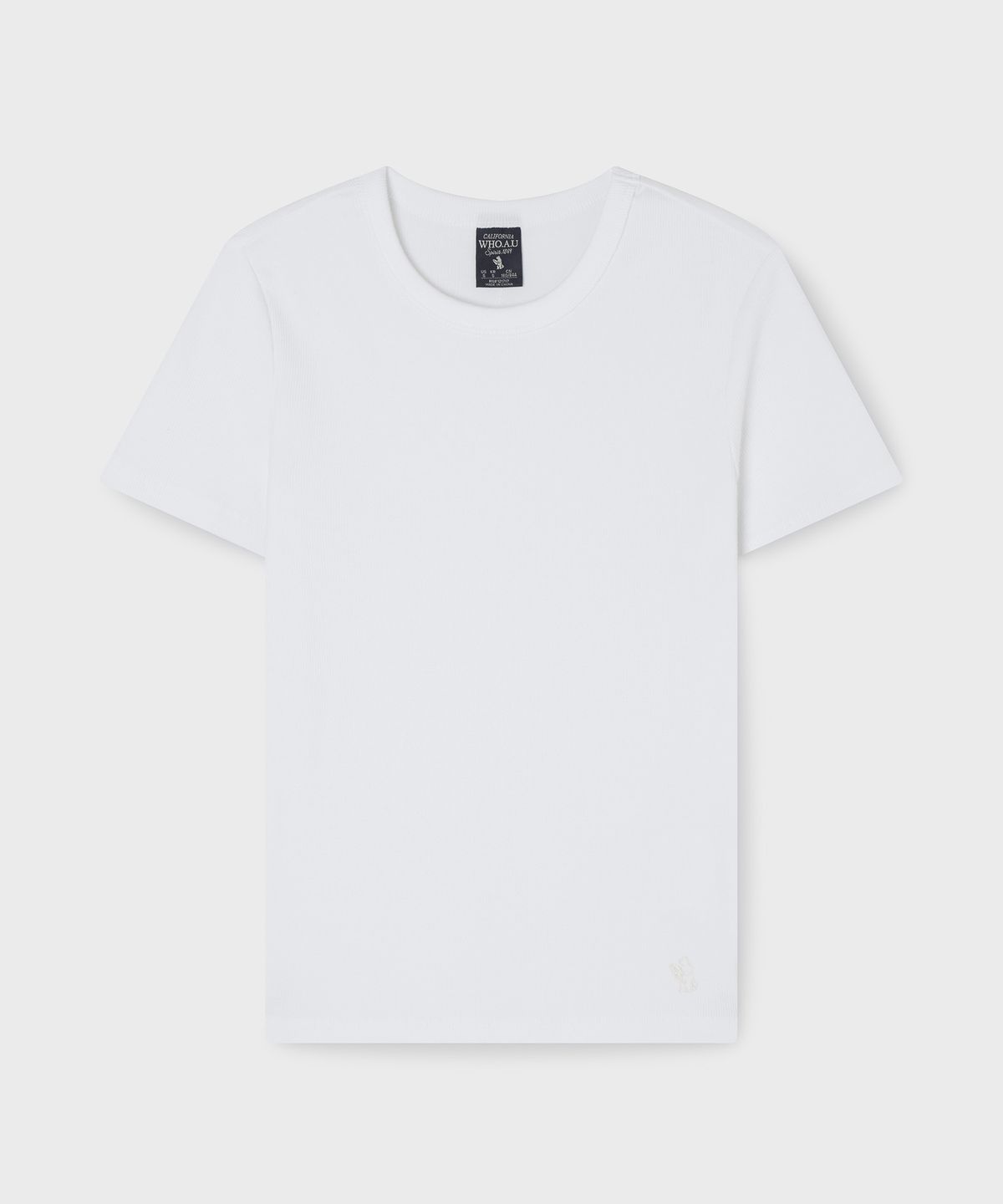 후아유(WHO.A.U) Ribbed Short Sleeve T-shirt / WHRAG2421F