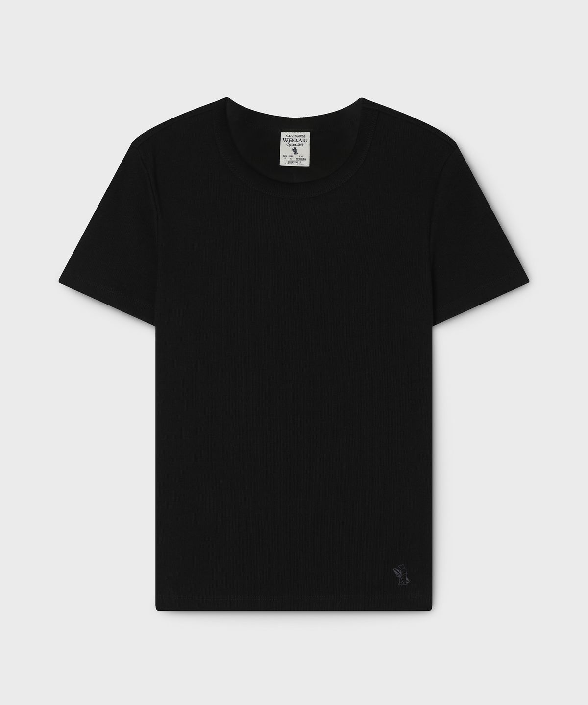 후아유(WHO.A.U) Ribbed Short Sleeve T-shirt / WHRAG2421F
