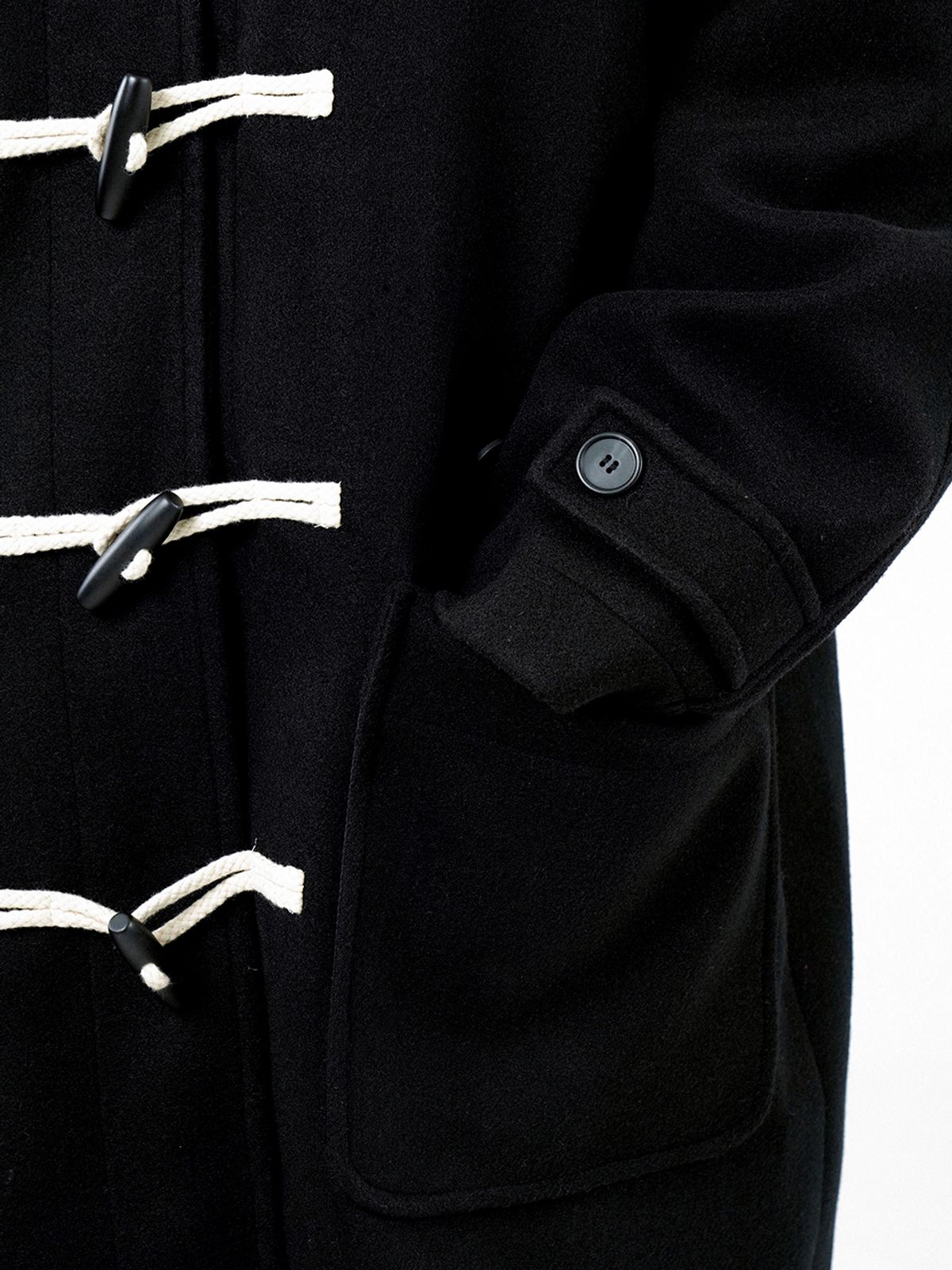 챈세스노이(CHANCE'S NOI) Oversized Snap Duffel Coat - Black /W244OT01BK