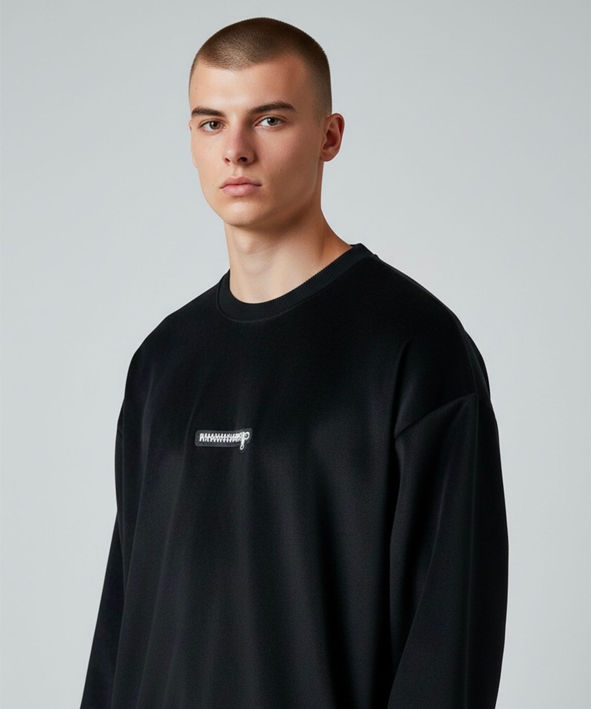 본슬리피(BORN SLIPPY) No Heart Suede Sweatshirts (Black)