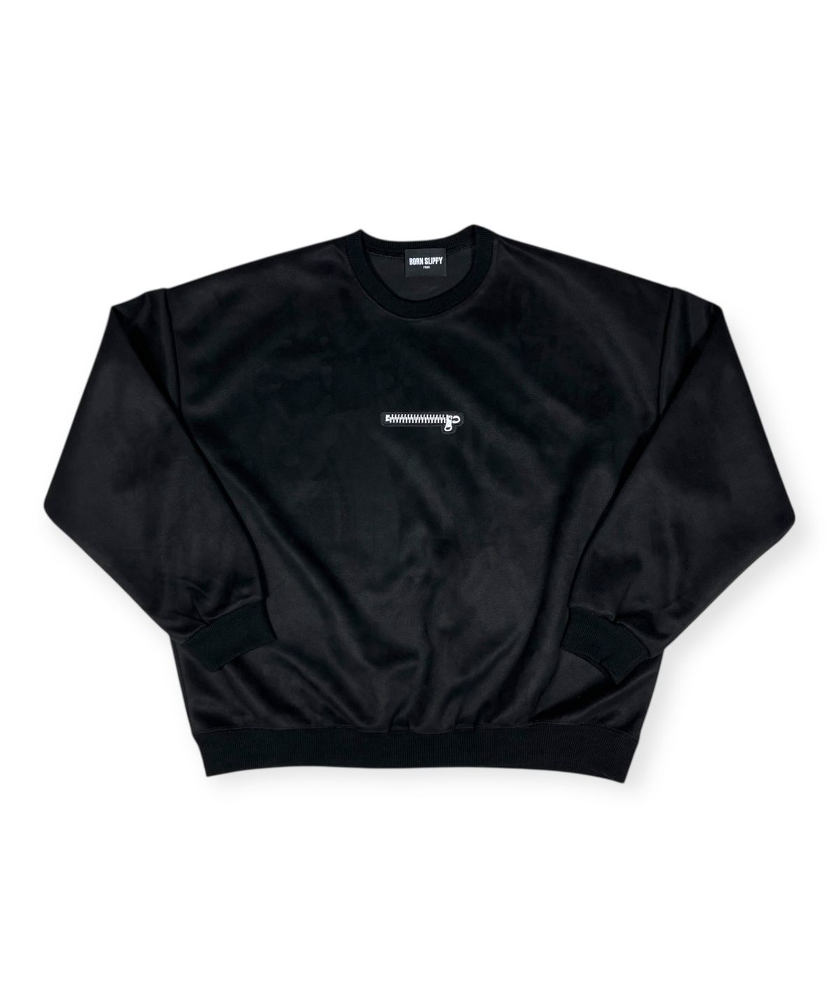본슬리피(BORN SLIPPY) No Heart Suede Sweatshirts (Black)
