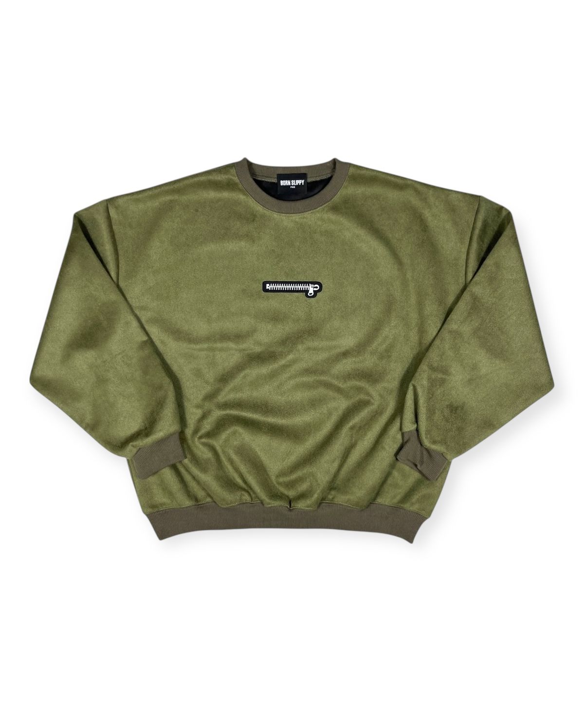 본슬리피(BORN SLIPPY) No Heart Suede Sweatshirts (Khaki)