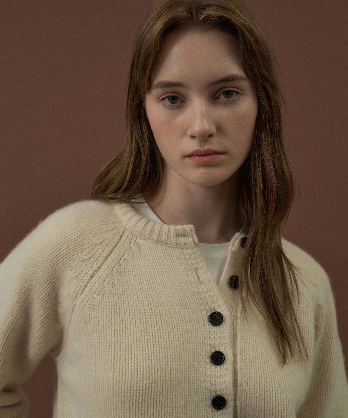 라메레이(LAMEREI) Half-Open Knit Top[LMBDWIKN263]-Cream