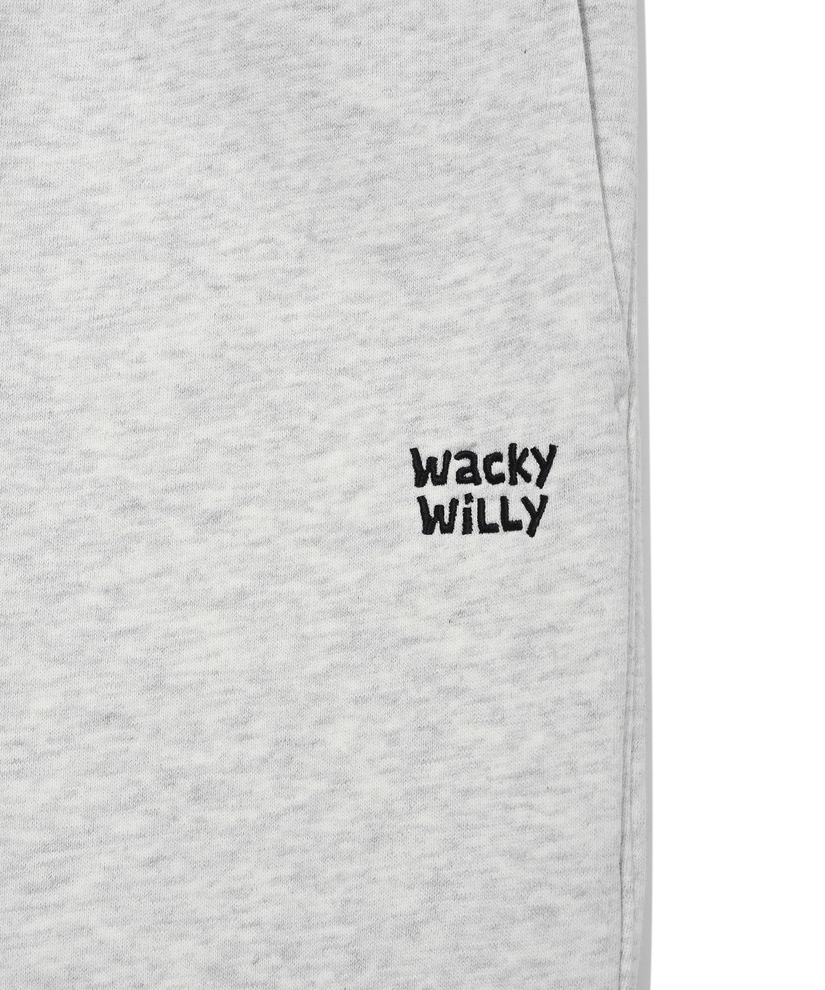 와키윌리(WACKY WILLY) 시그니처 스웻 세미와이드 팬츠 라이트그레이