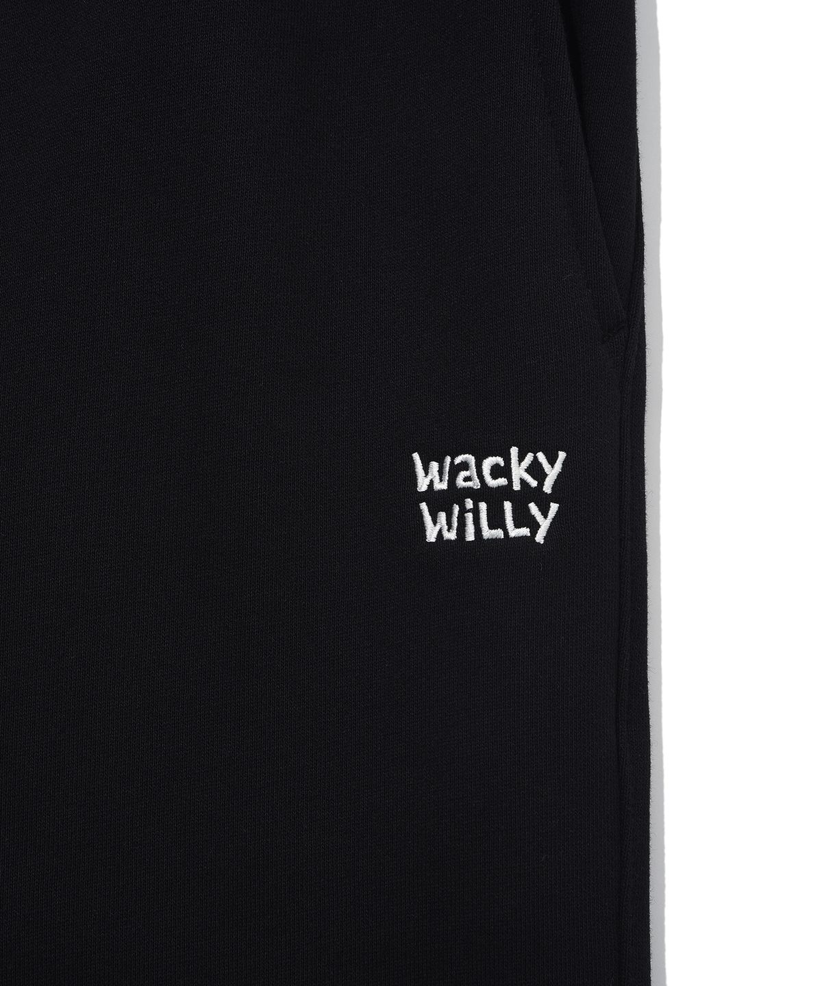 와키윌리(WACKY WILLY) 시그니처 스웻 세미와이드 팬츠 블랙