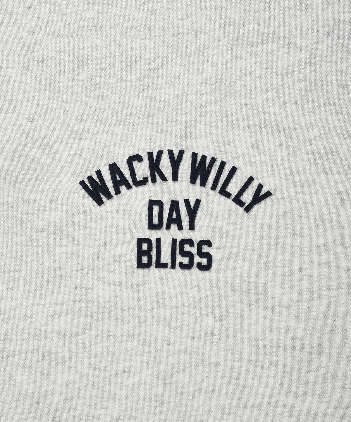 와키윌리(WACKY WILLY) 시그니처 타이포 하프집업 맨투맨 라이트그레이