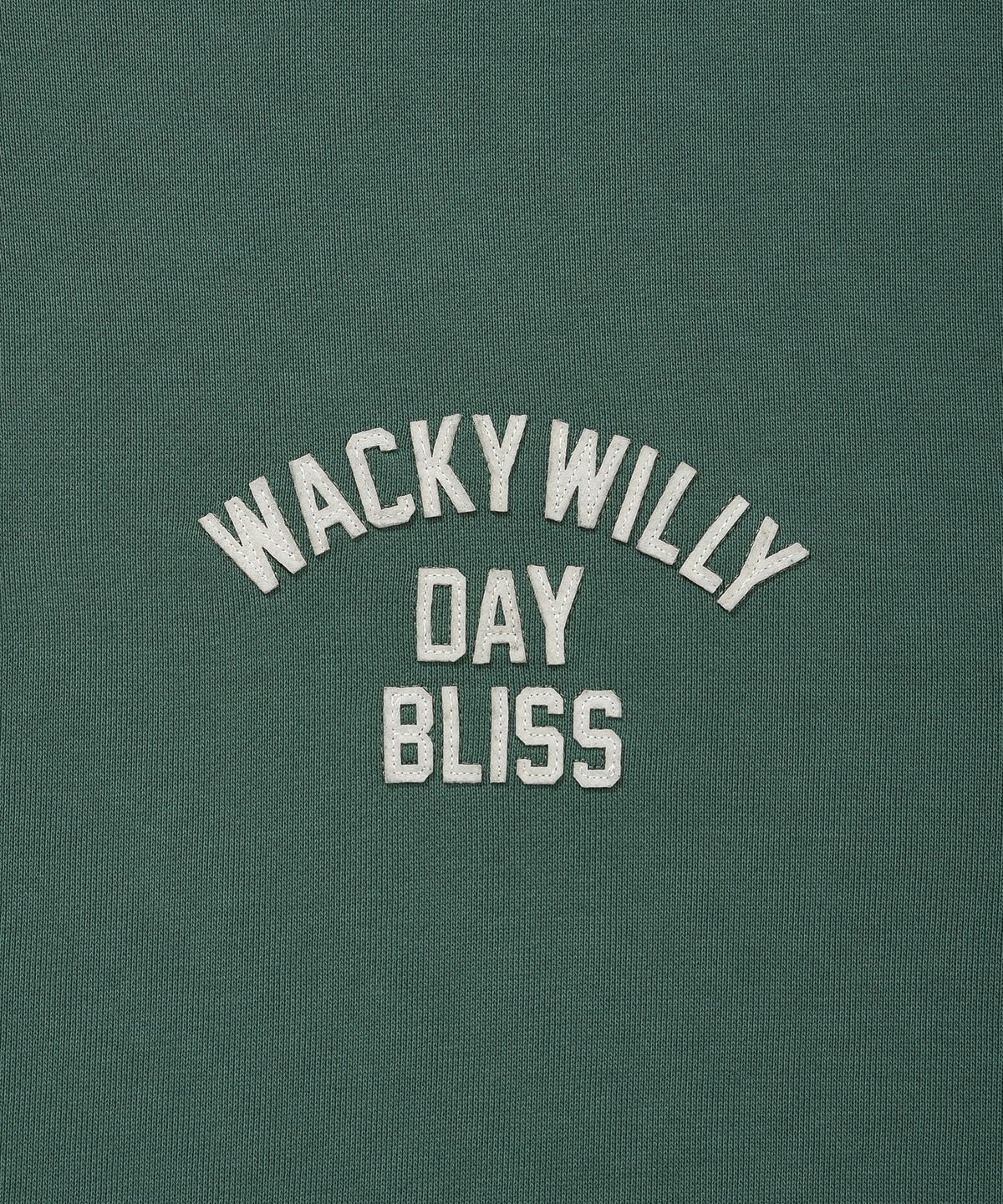 와키윌리(WACKY WILLY) 시그니처 타이포 하프집업 맨투맨 그린